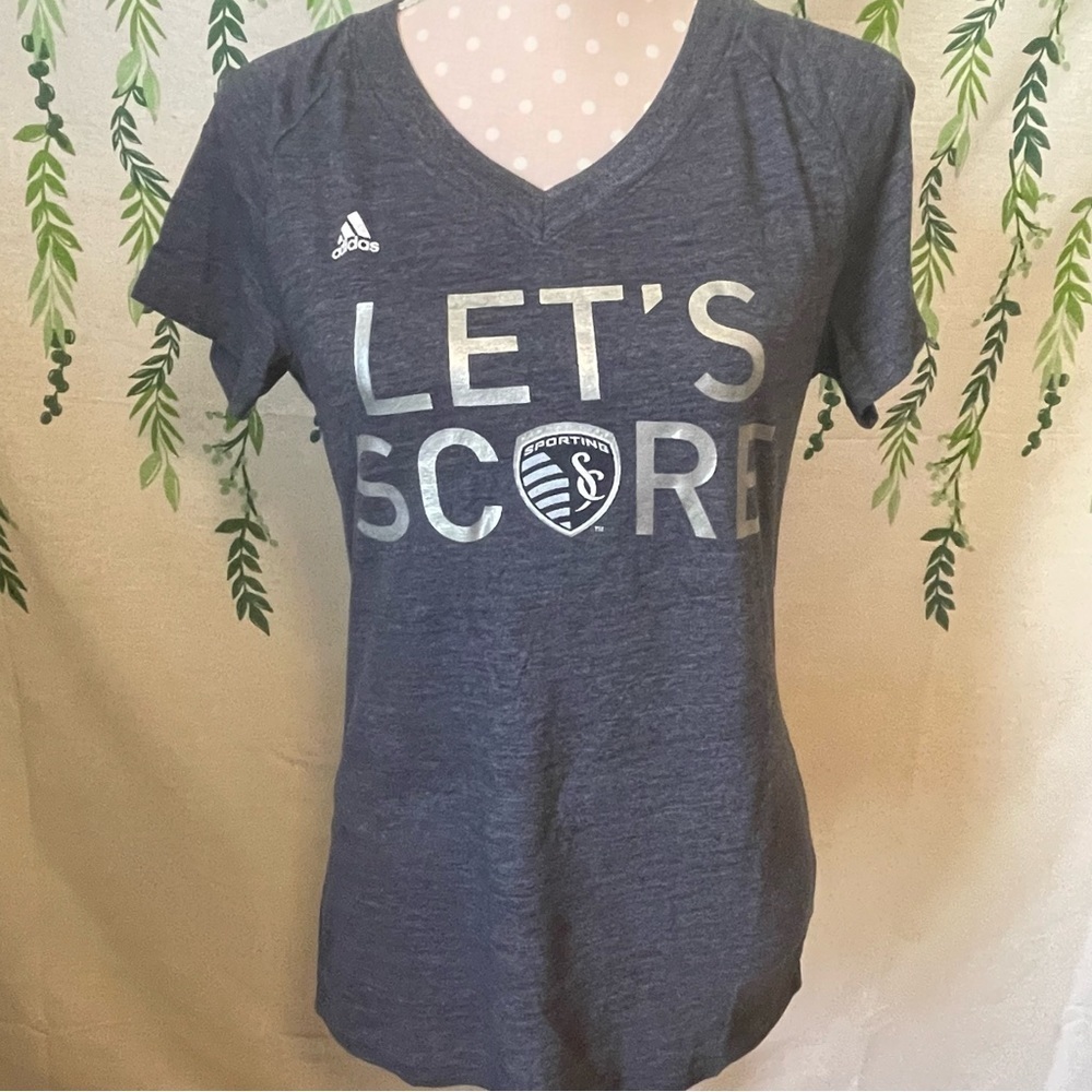 Size L Women’s V Neck Sporting Kansas City Soccer Shirt B2